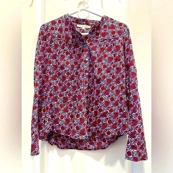 Xirena Jessie in Nicholas purple and red floral print button down shirt - Picture 1 of 3